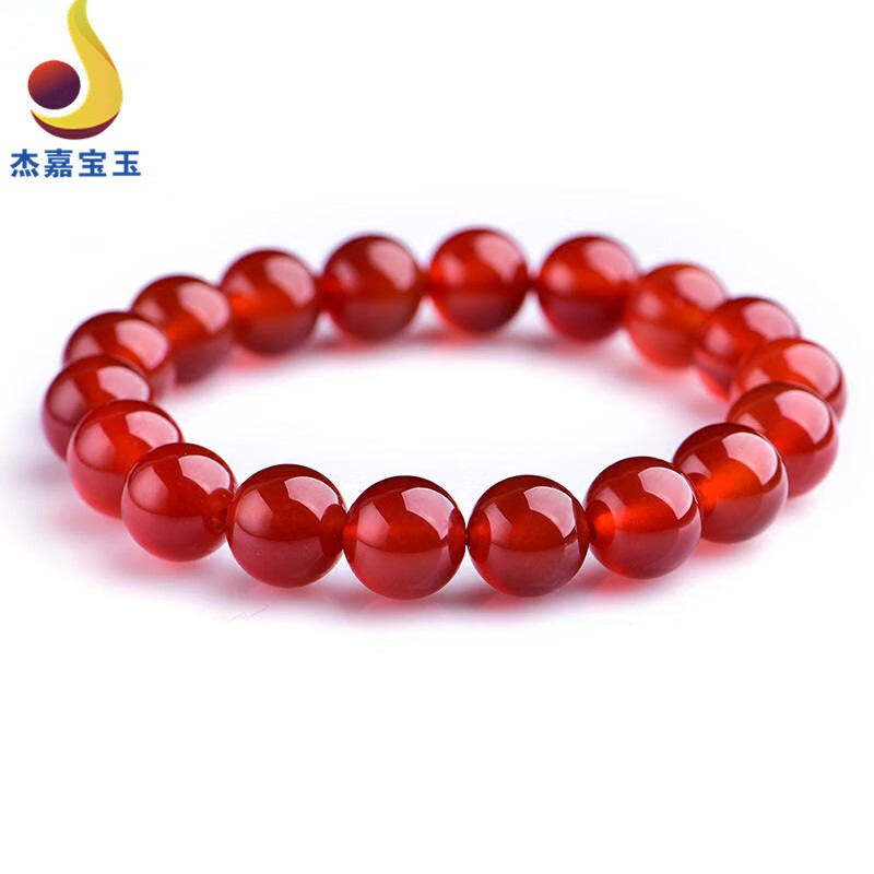 杰嘉宝玉原创新款冰种红玛瑙手链女男友款单圈手串本命年简约吉祥喜庆