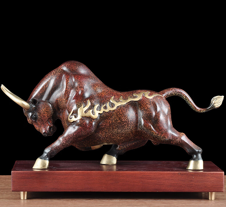 九州祥 装饰品摆件高端礼品吉祥源 纯铜牛摆件招财牛的吉祥物低头牛