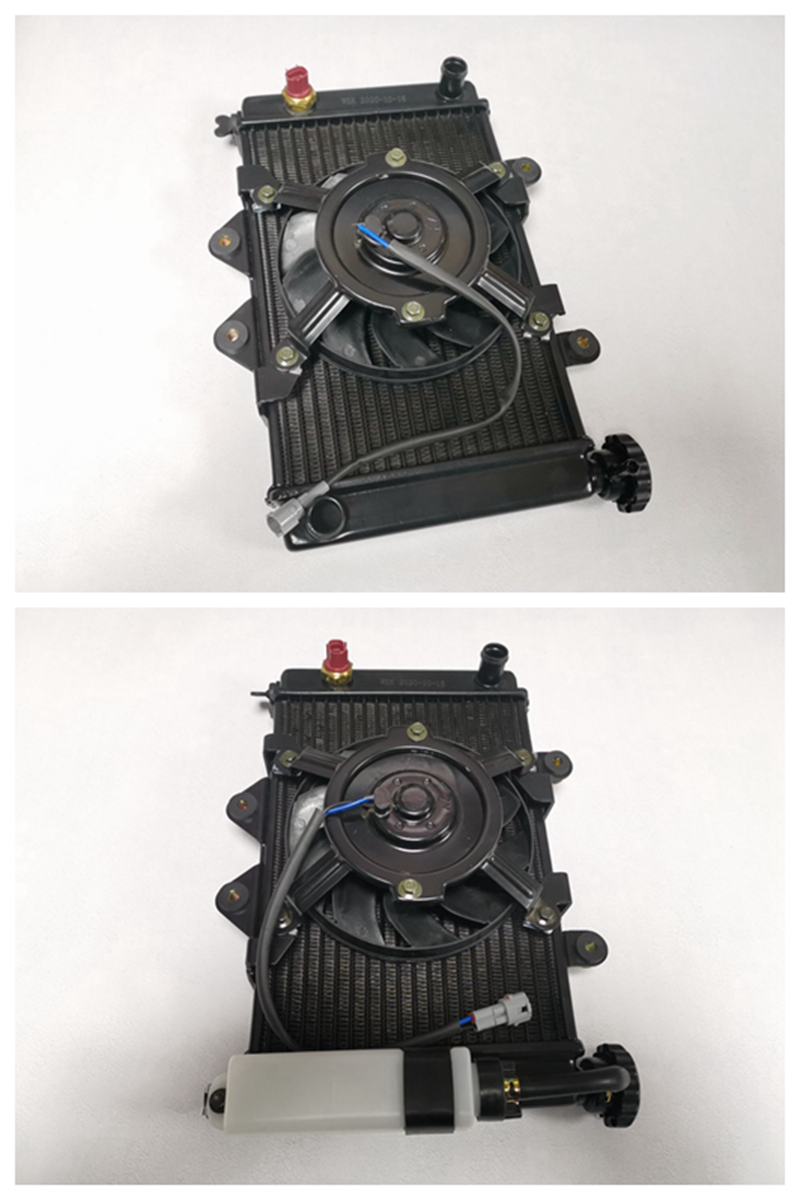 适用摩托车350水箱小忍者永源隼三代散热器仿川崎跑车水冷散热器水箱