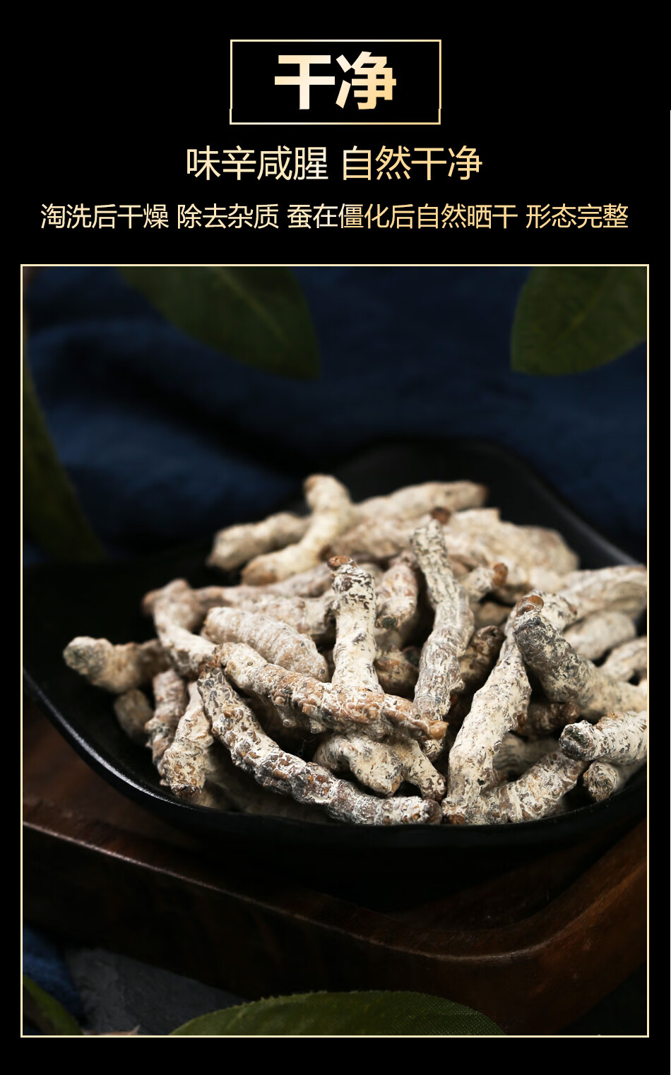 白僵蚕白僵虫天虫僵虫姜蚕姜虫中药材白僵蚕250g罐装