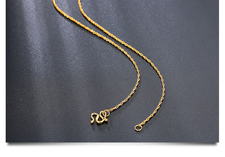 黄金项链足金999项链女绞丝链锁骨链足金项链宽约12mm70cm约465g