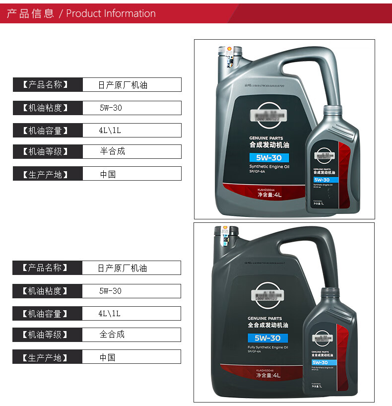 油潤滑油適用尼桑東風日產機油小保養套餐1219軒逸16lsp全合成5w304l