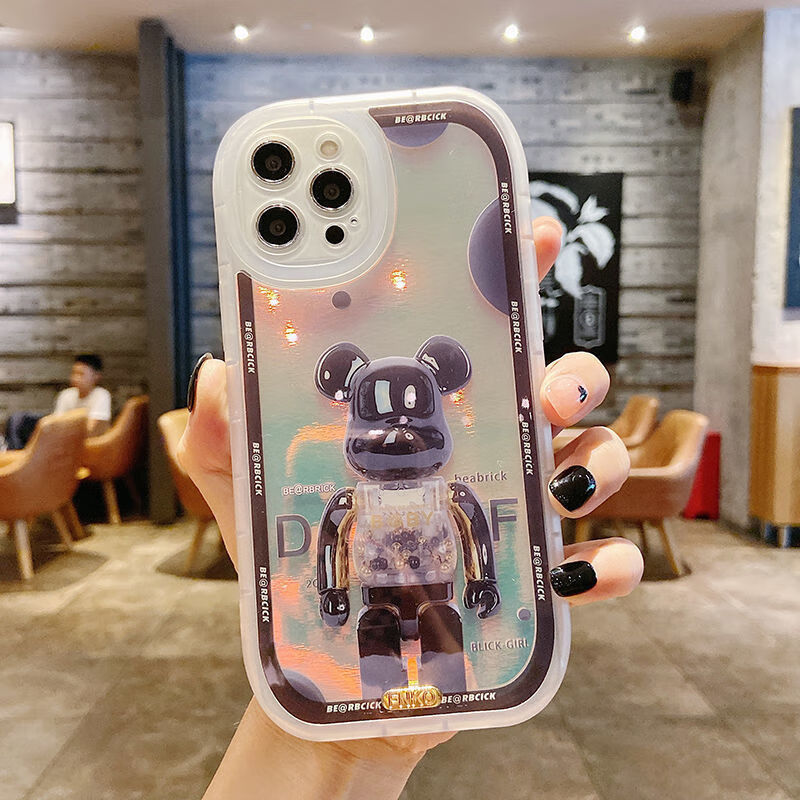 工厂直发镭射暴力熊苹果11手机壳iphone13promax透明12软xsxr潮牌78p