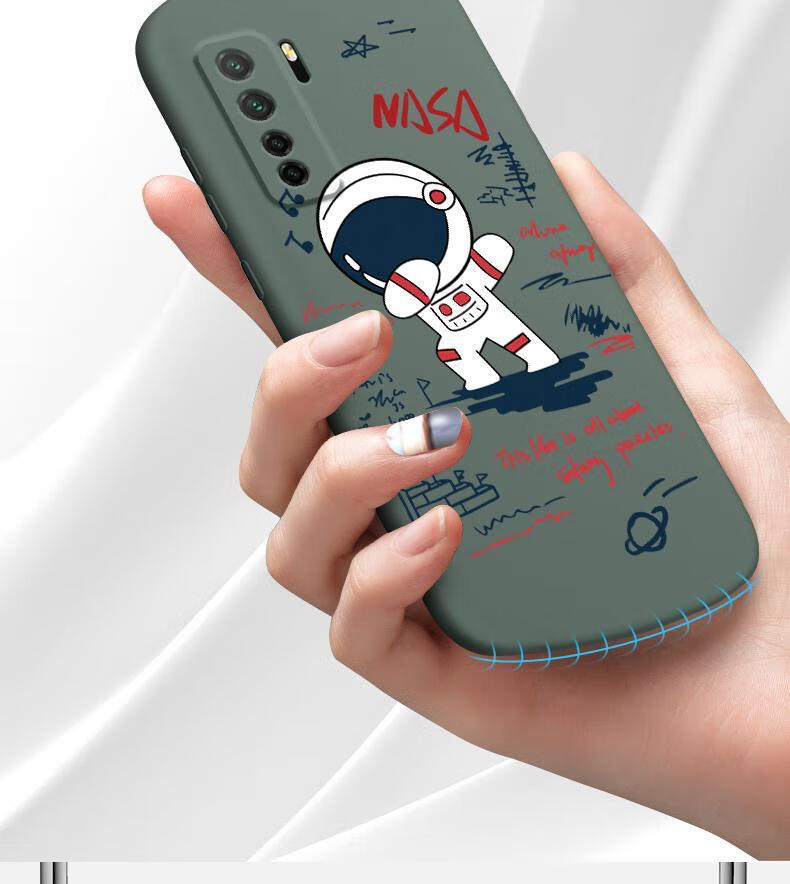 正尼华为nova7手机壳椭圆液态硅胶nova7se卡通宇航员保护套nova7pro