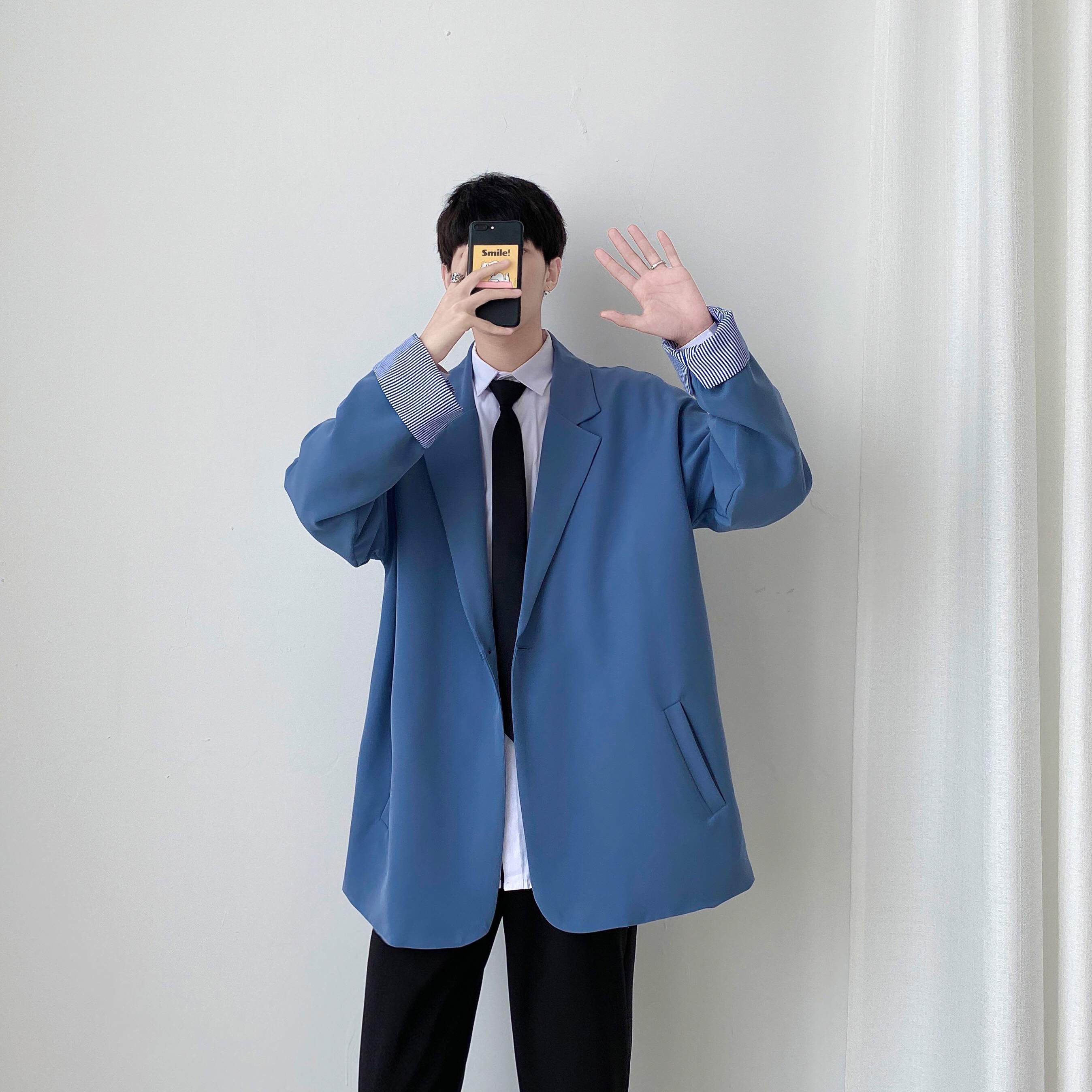 冬天穿的高级感黑西装套装痞帅气一套休闲dk小西服上衣外套男冬潮流