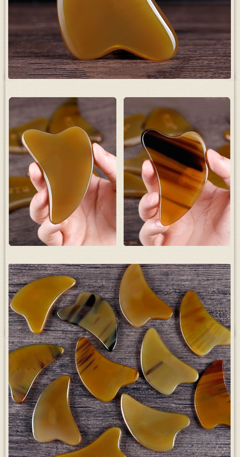 天然牛角刮痧板女面部瘦脸部美容排毒淋巴疏通全身通用经络拨筋棒