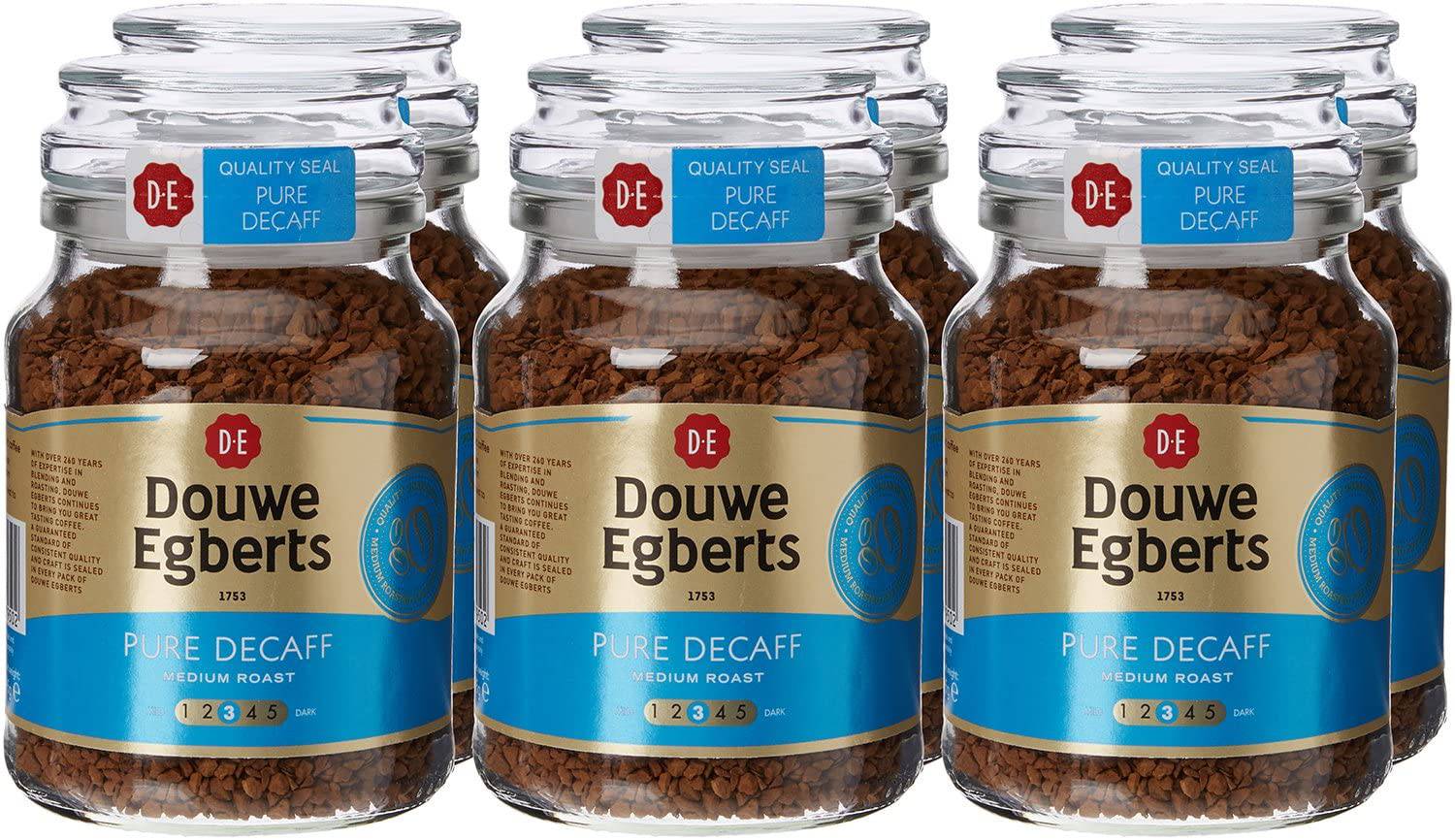 黑咖啡荷兰douwe egberts 原味冻干特浓深度烘焙速溶低咖啡因190g