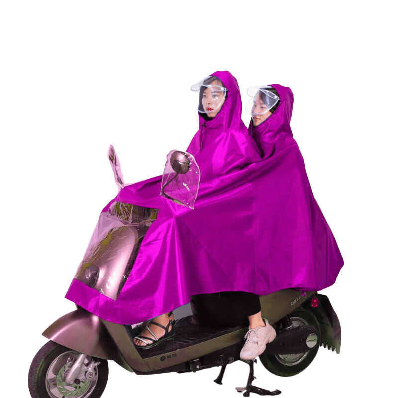 雨衣电动车摩托车面罩雨披单人双人男女式加大加厚电动车雨衣 单人单