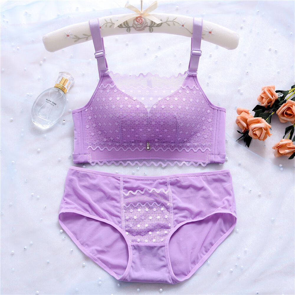 爱丝黛安芬香世缘文胸罩内衣套装维多利亚新款无钢圈蕾丝抹胸防走光