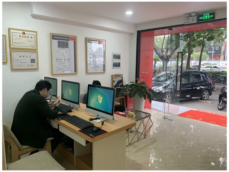 墨绩 德佑房地产中介门店前台桌地产销售前台接待桌办公前台接待长条