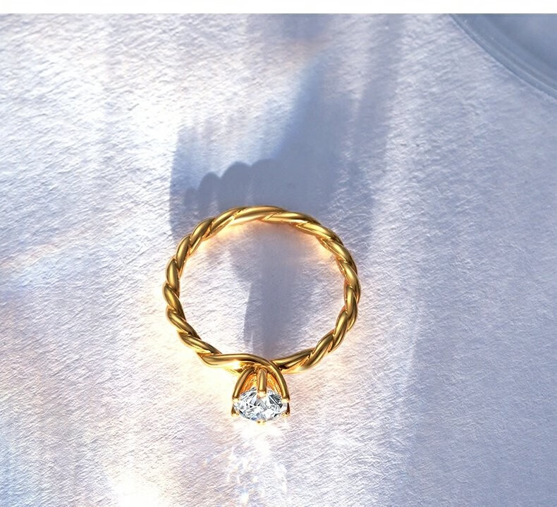 新年礼物 生日礼物 迎彩钻品牌设计款eternal love系列18k金花型扭臂1