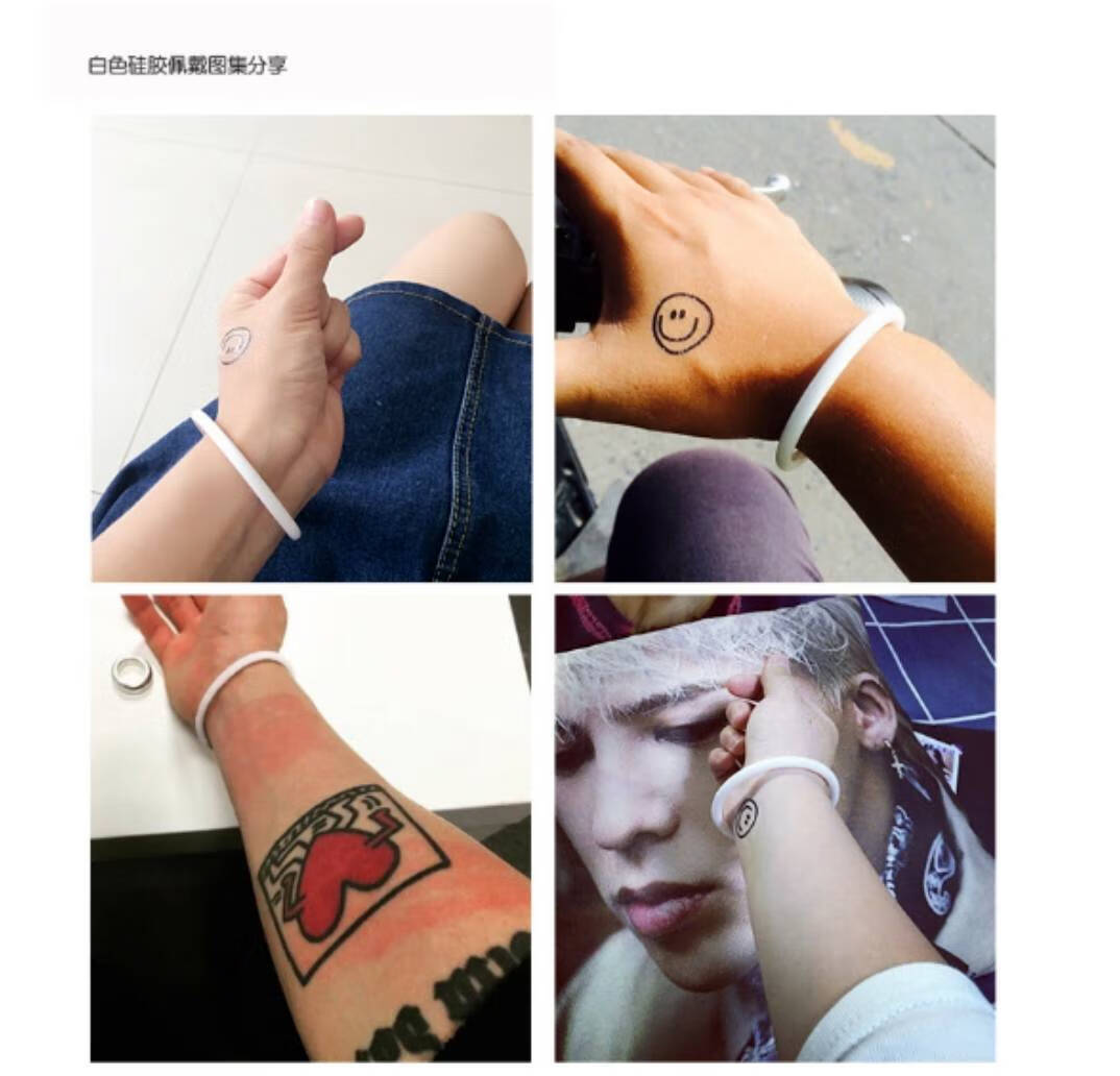 南枳gd同款bigbang权志龙佩戴韩潮牌素色圆环百搭糖果色男女硅胶手环