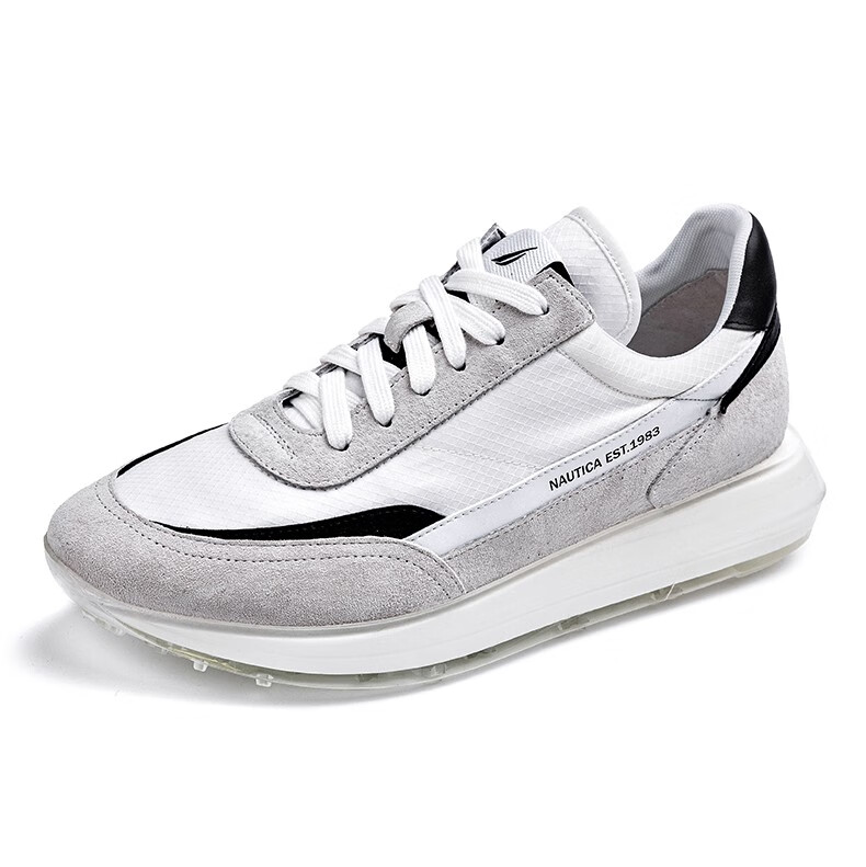 nautica诺帝卡 男鞋休闲鞋男 韩版简约撞色运动鞋舒适百搭跑步鞋子 男