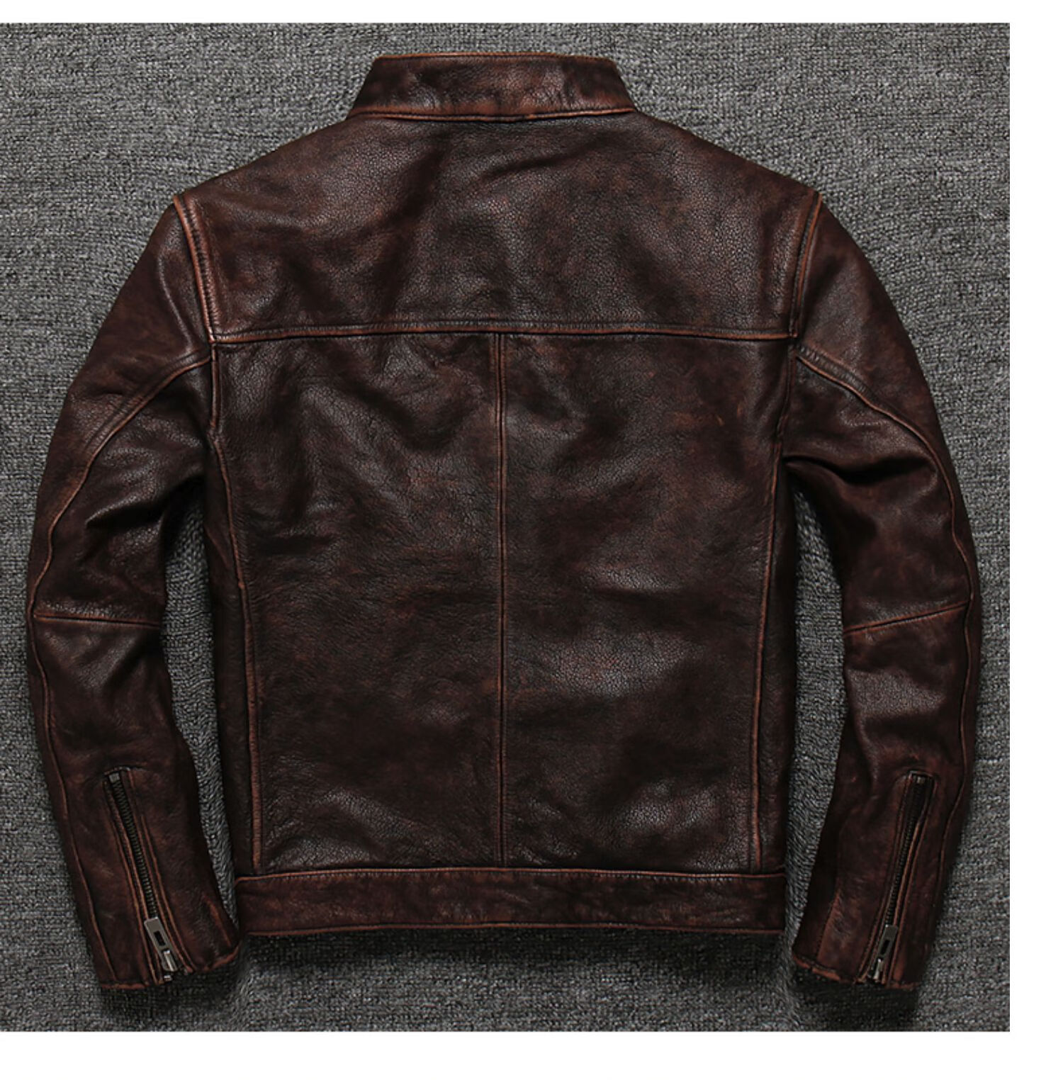 男阿美咔叽真皮皮衣 皮夹克男帅气 头层纯厚软牛皮立领短款上衣外套