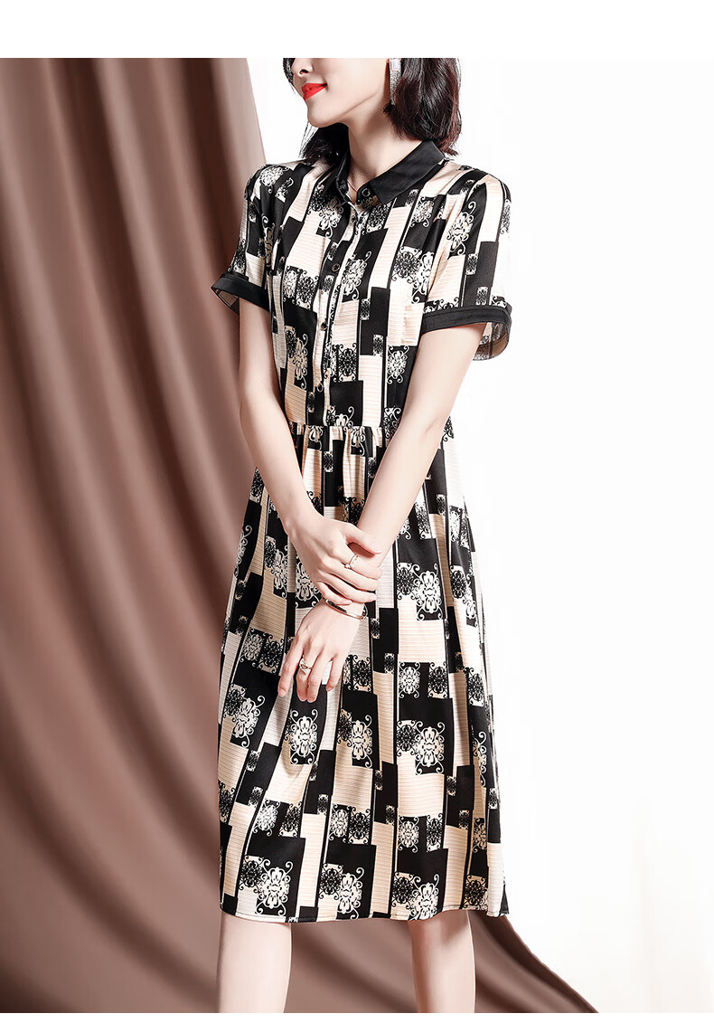 水昱儿碎花真丝连衣裙女2021年夏季新款设计感小众显瘦高端桑蚕丝中