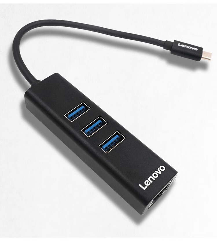 联想lenovo网线转接口usb转网口苹果电脑网卡转接头typec笔记本网线