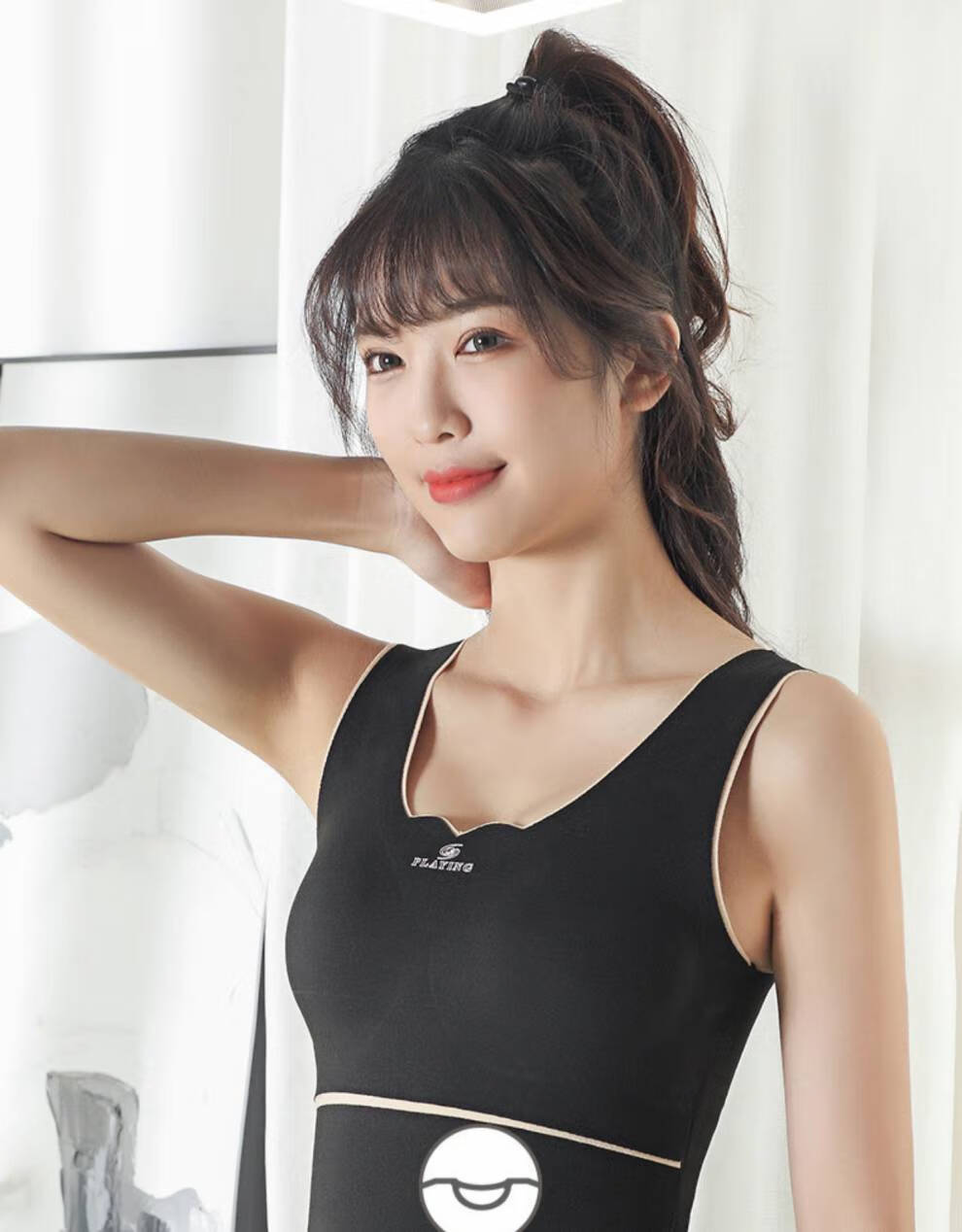 浪莎保暖背心无痕德绒免穿内衣带胸垫无缝穿衣显瘦秋冬季内搭冬天内穿