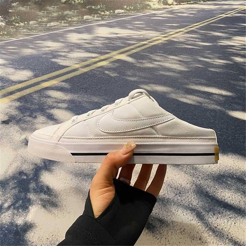 nike/耐克 court legacy女子春夏休闲踩跟帆布半拖板鞋一脚蹬懒人鞋db