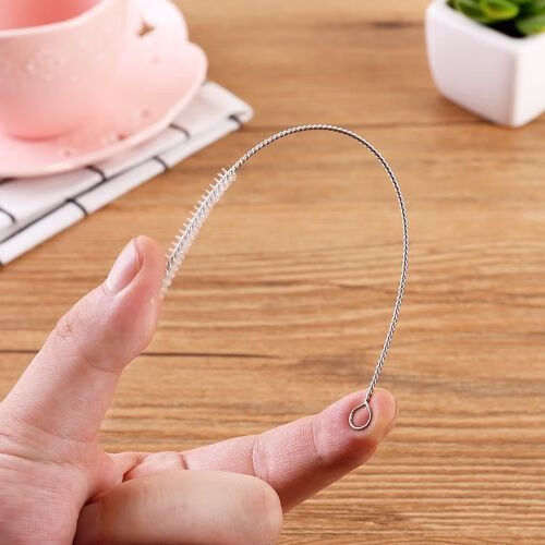 婴儿奶瓶吸管刷清洁尼龙刷宝宝水杯壶吸管杯刷细长不锈钢小毛刷 小