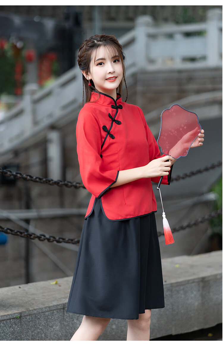 新品包开发票民国学生装女五四青年装民国风女装中山装男班服舞台表演