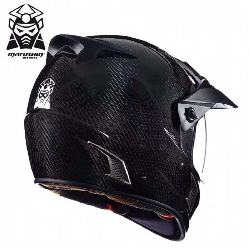 马鲁申碳纤维拉力越野摩托车赛机车头盔男女四季全覆式防雾盔l9锻造l
