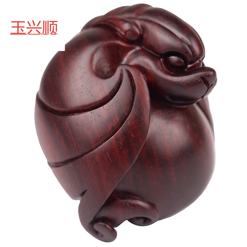 玉兴顺 印度小叶紫檀木 福寿安康 蝙蝠手把件 手工雕刻文玩把玩件