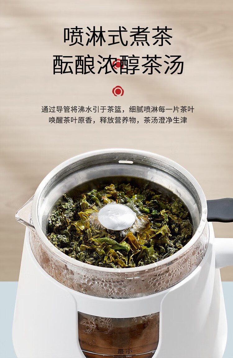 夏新amoi夏新煮茶器黑茶壶家用全自动蒸汽喷淋式多功能小型办公玻璃煮