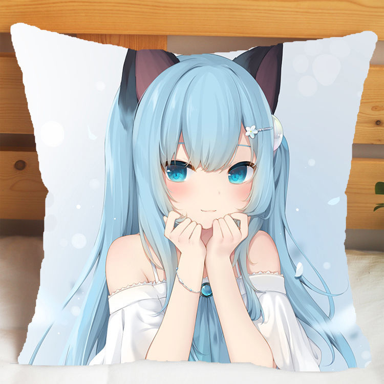 菲菈多猫羽雫抱枕猫耳娘二次元周边卡通靠垫男女朋友生日礼物枕套 15