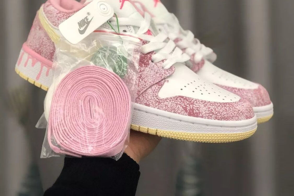 【自营官方旗舰店】aj air low冰淇淋粉情侣休闲透气舒适泫雅同款运动