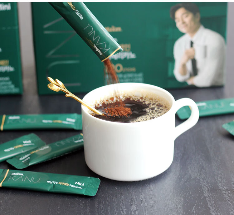 韩国进口麦馨卡奴低咖啡因美式咖啡100条韩国kanu迷你低因纯咖啡黑