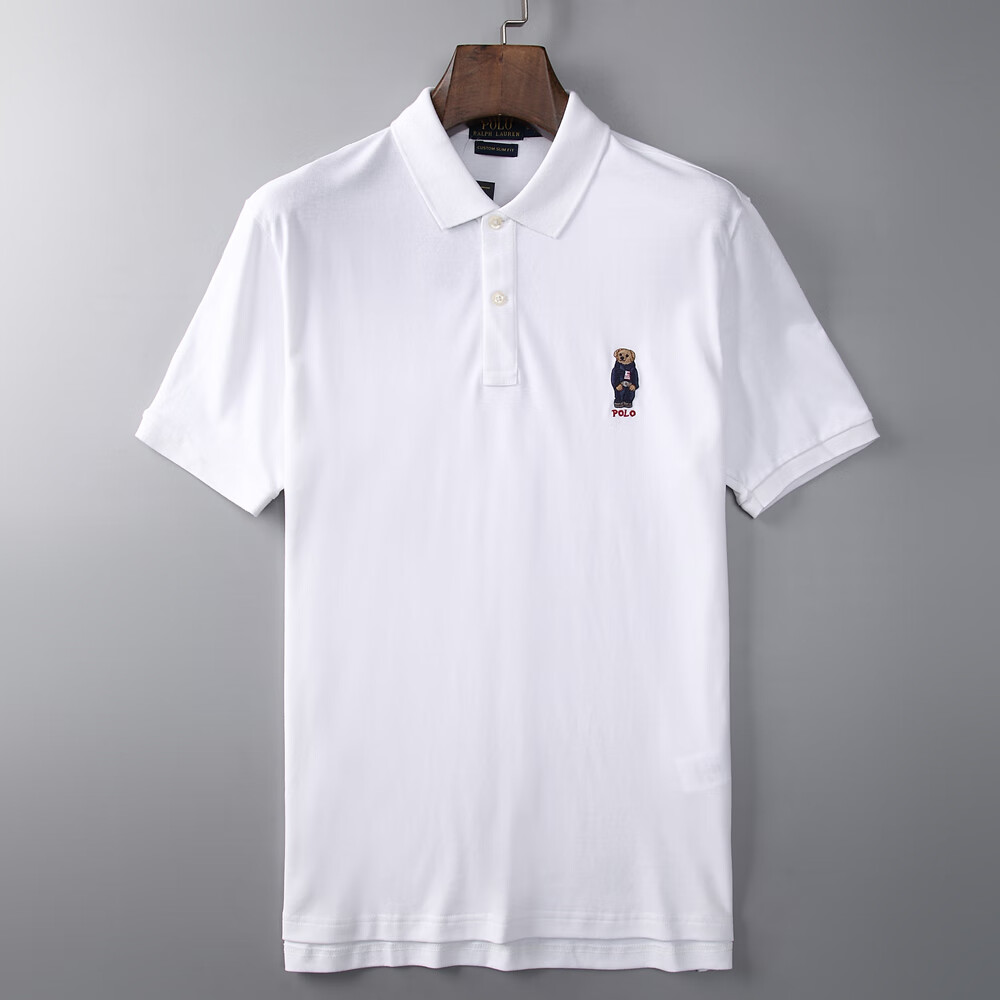 美国保罗polo男装rl经典小熊刺绣纯棉短袖polo衫高端商务休闲翻领上衣