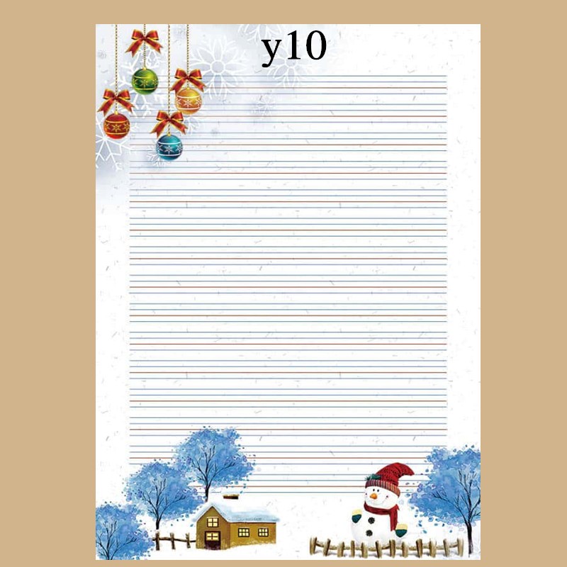 书写纸a4彩色英文四线三格信纸花纹打印纸带图案a4英语卡通信签纸 y01