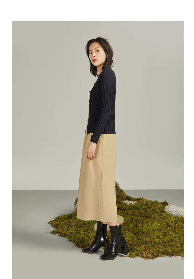 tsubomi子苞米针织开衫v领薄款镂空针织衫女 藏蓝色 170/88a/xl