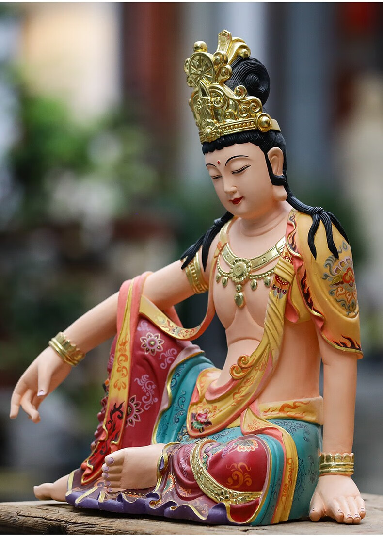 梵粟香樟木雕水月观音佛像摆件观自在菩萨客厅家居供奉实木雕刻仿古