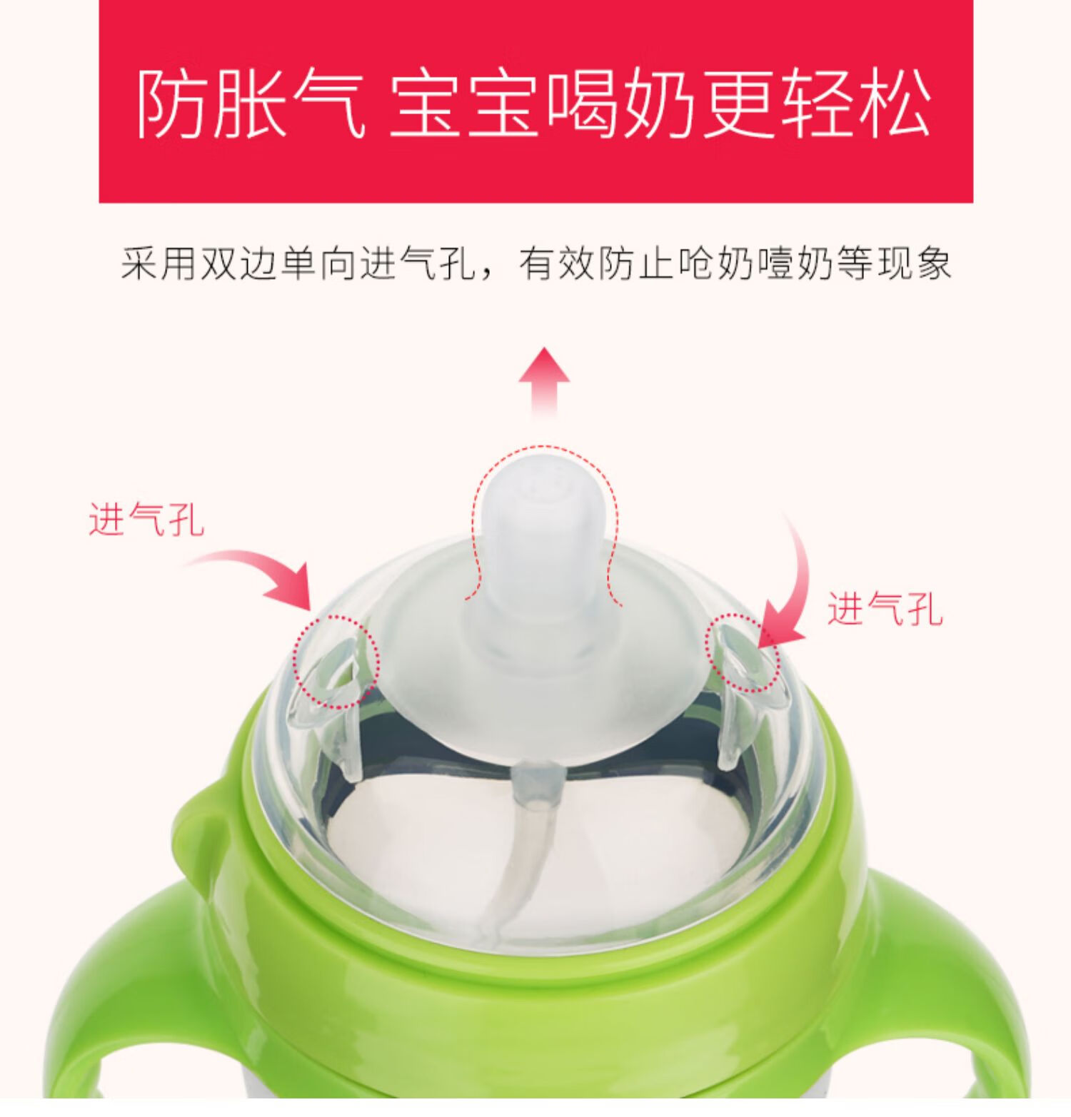 宽口径奶瓶奶嘴婴儿断奶硅胶仿真奶嘴母乳软螺纹奶嘴一体式圆孔s号03