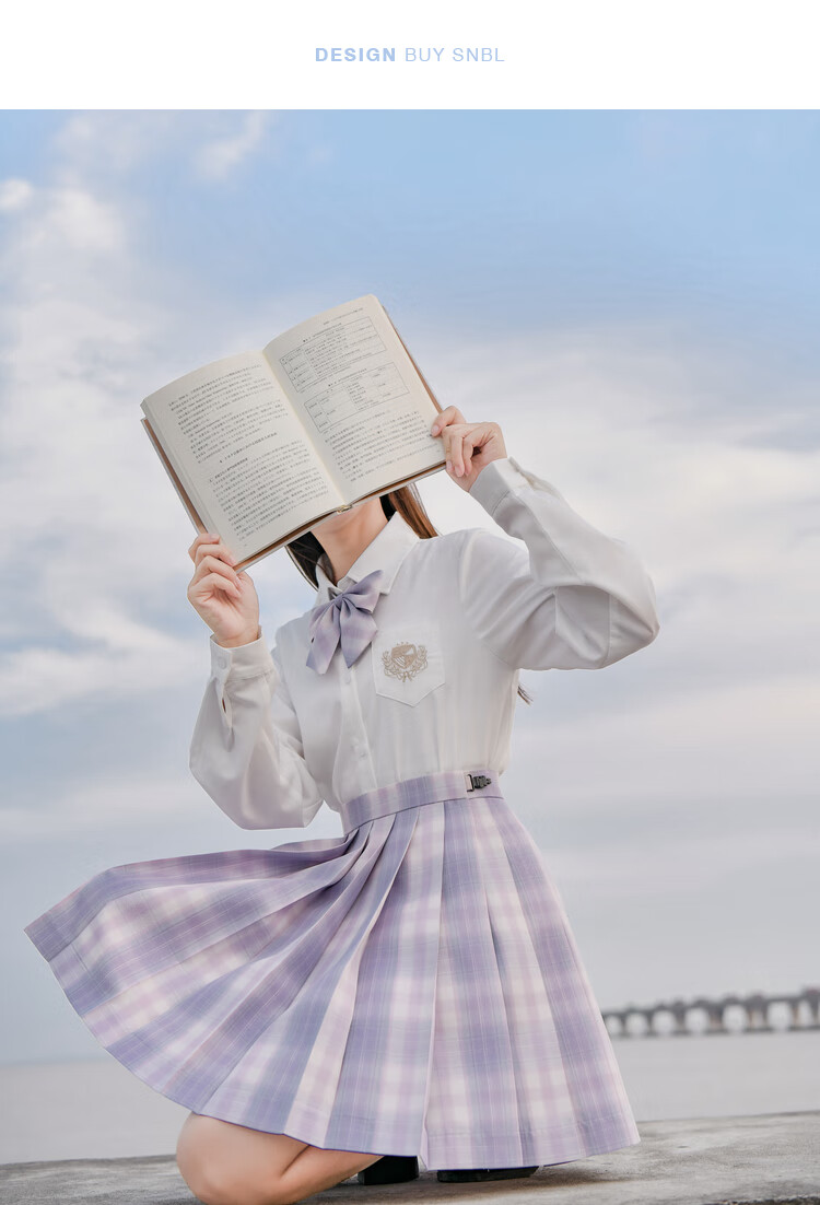 原创森女部落甜梦岛紫色jk羽根兔耳蝴蝶结可爱系2021春秋新款甜梦岛