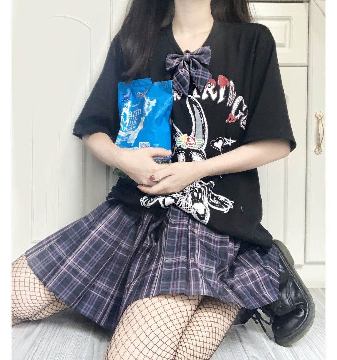 黑丝渔网袜jk网红流行袜性感黑色网格连裤袜长筒网袜 黑色大网 均码80