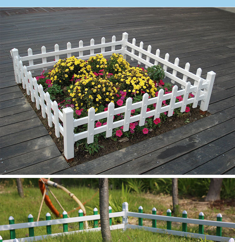 花园围栏pvc塑钢绿色花园护栏草坪花坛围栏学校花池栅栏户外园林护栏