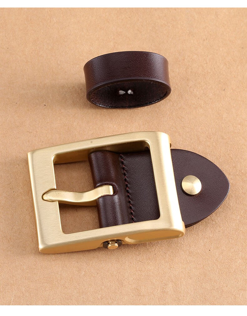 君沃机械扣头纯铜皮带扣男扣头针扣腰带卡扣黄铜卡子裤带头可拆卸军工