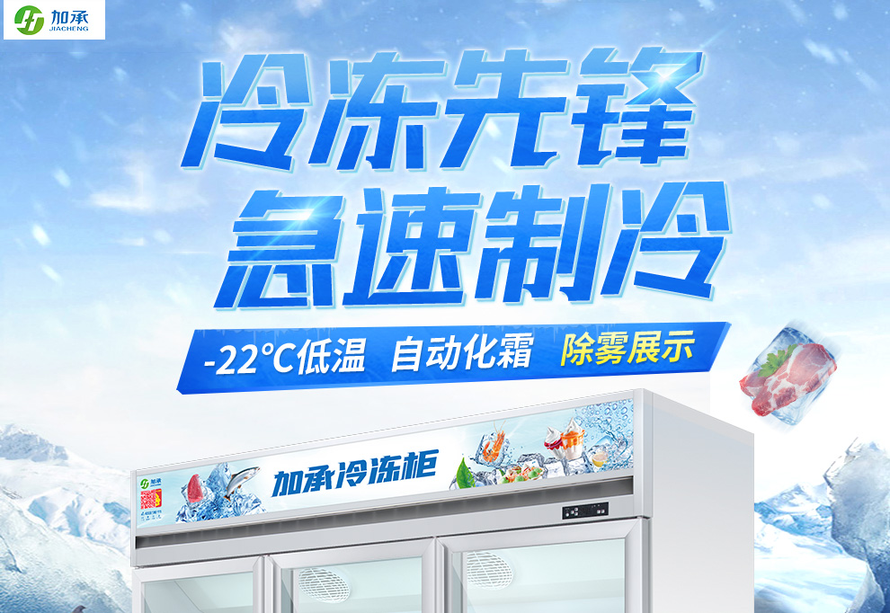 加承冷冻柜商用立式冰柜雪糕柜便利店速冻食品低温柜透明玻璃展示柜