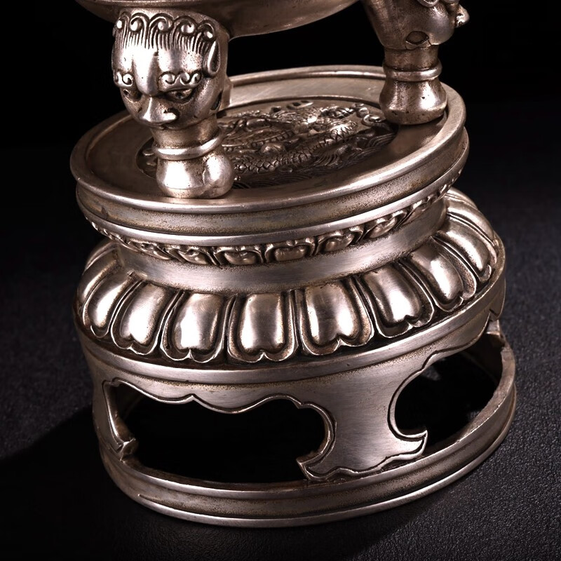 白铜塔香炉塔式熏香炉带底座盘香炉香薰炉三足鼎炉家居室内装饰工艺品