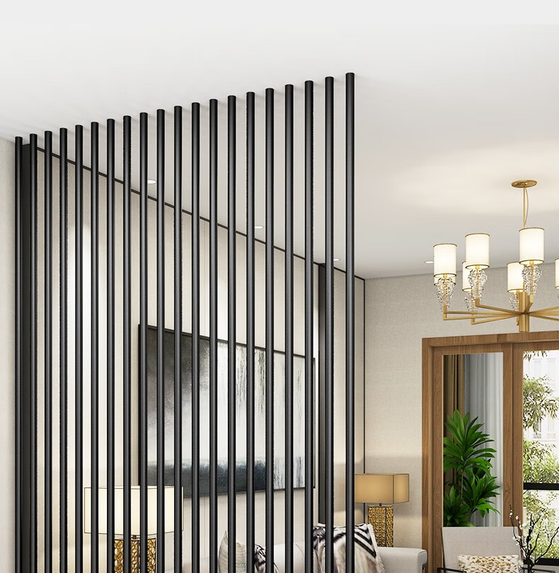 {送货上门}轻奢铁艺隔断客厅创意玄关装饰网红金属立柱墙简约现代北欧