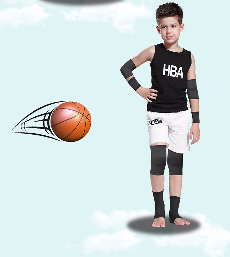儿童篮球套装薄款护膝护肘护腕运动防护男童防摔透气小孩骑车夏天