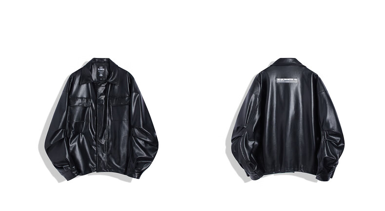 ecko犀牛皮衣外套男潮牌新品休闲经典蝙蝠廓形夹克上衣男女同款 黑色