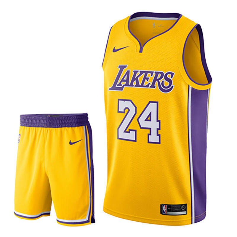 湖人队球服24号球衣23号尼克杨戴维斯篮球服套装定制sn5837 紫金v领 l