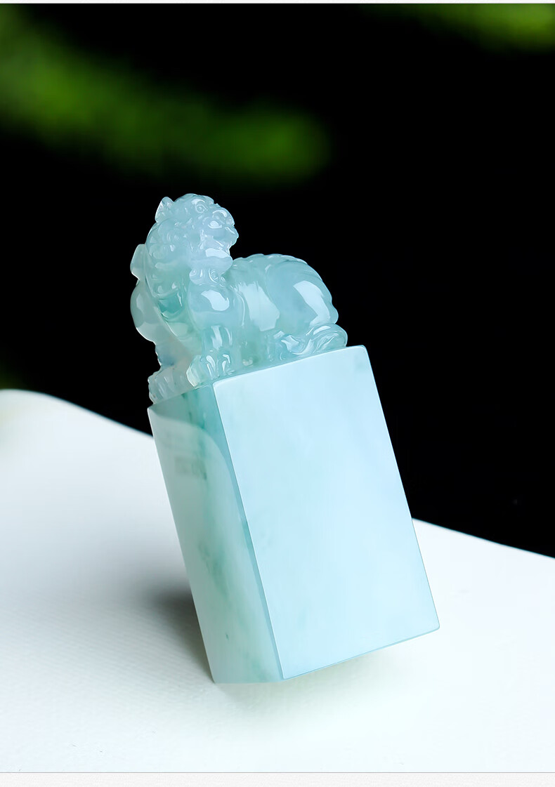 百博翡翠吊坠狮子印章摆件手把件天然缅甸玉石a货挂件gc11109招祥纳瑞