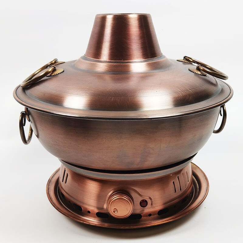 铜火锅电插电电碳两用分体式纯铜纯紫铜加厚鸳鸯锅木炭老北京家用mi
