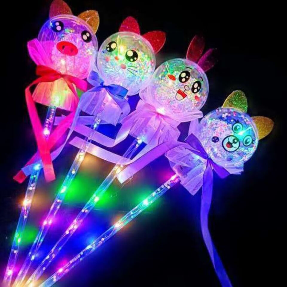 抖音网红魔法棒闪光棒手持星空球地推礼品 圆形波波球 5个实惠价