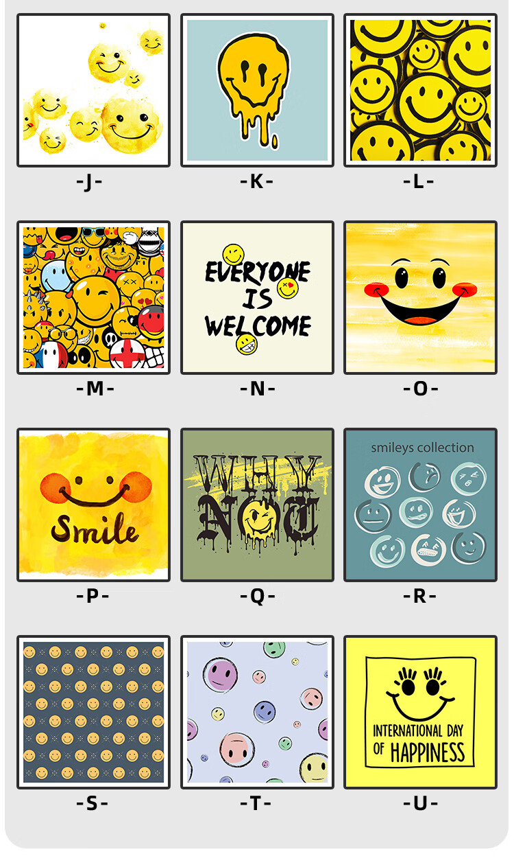 洪儒smile黄色笑脸装饰画潮牌ins风可爱海报壁画网红奶茶店儿童房卧室