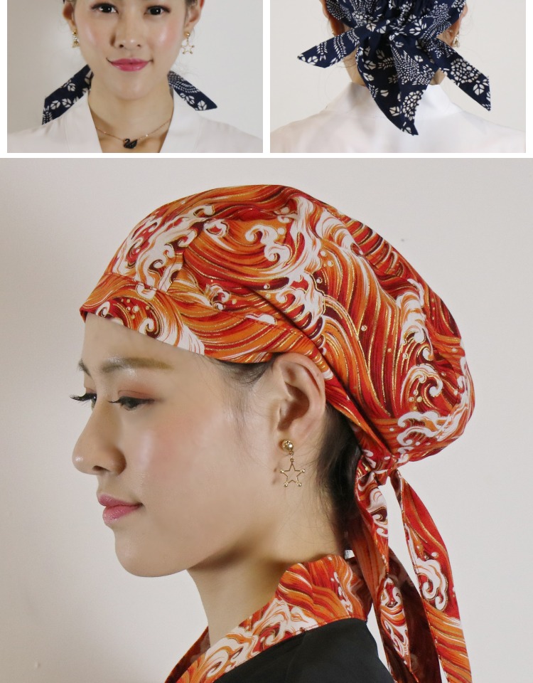 日式服务员头巾日本韩国料理寿司店餐厅烤肉店厨房厨师炒菜包头帽